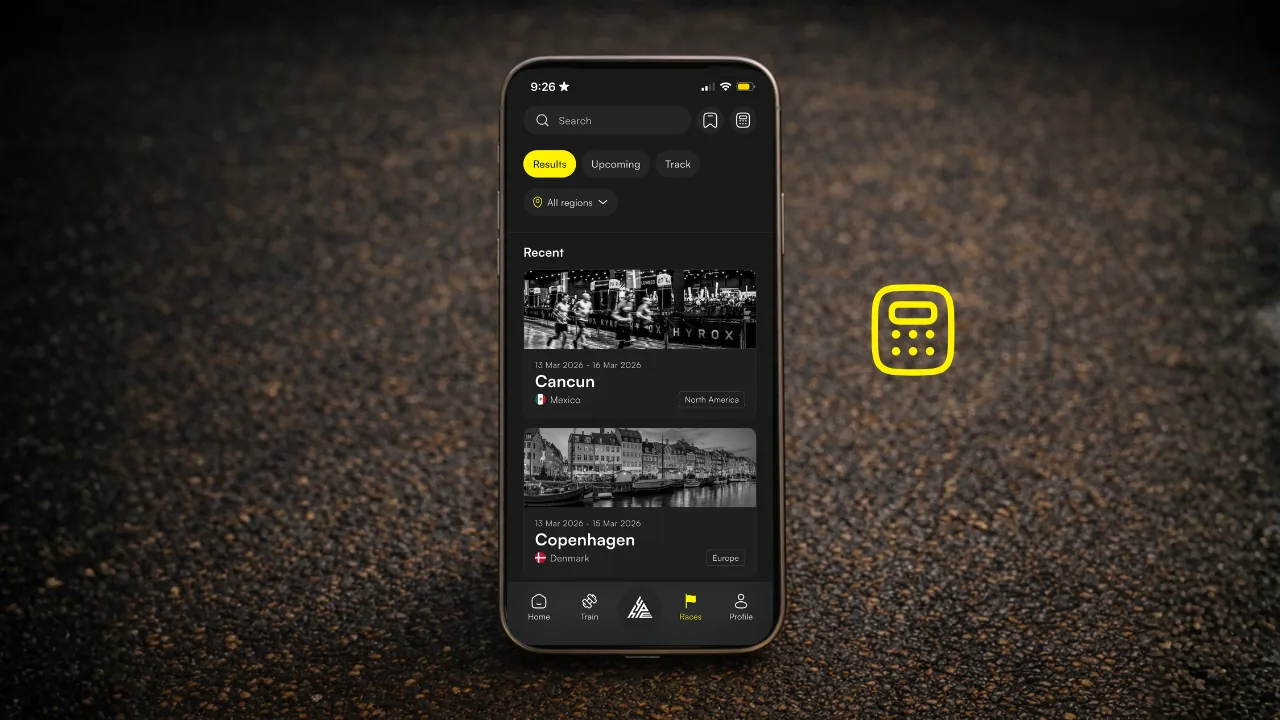Race Calculator entry point via search and events