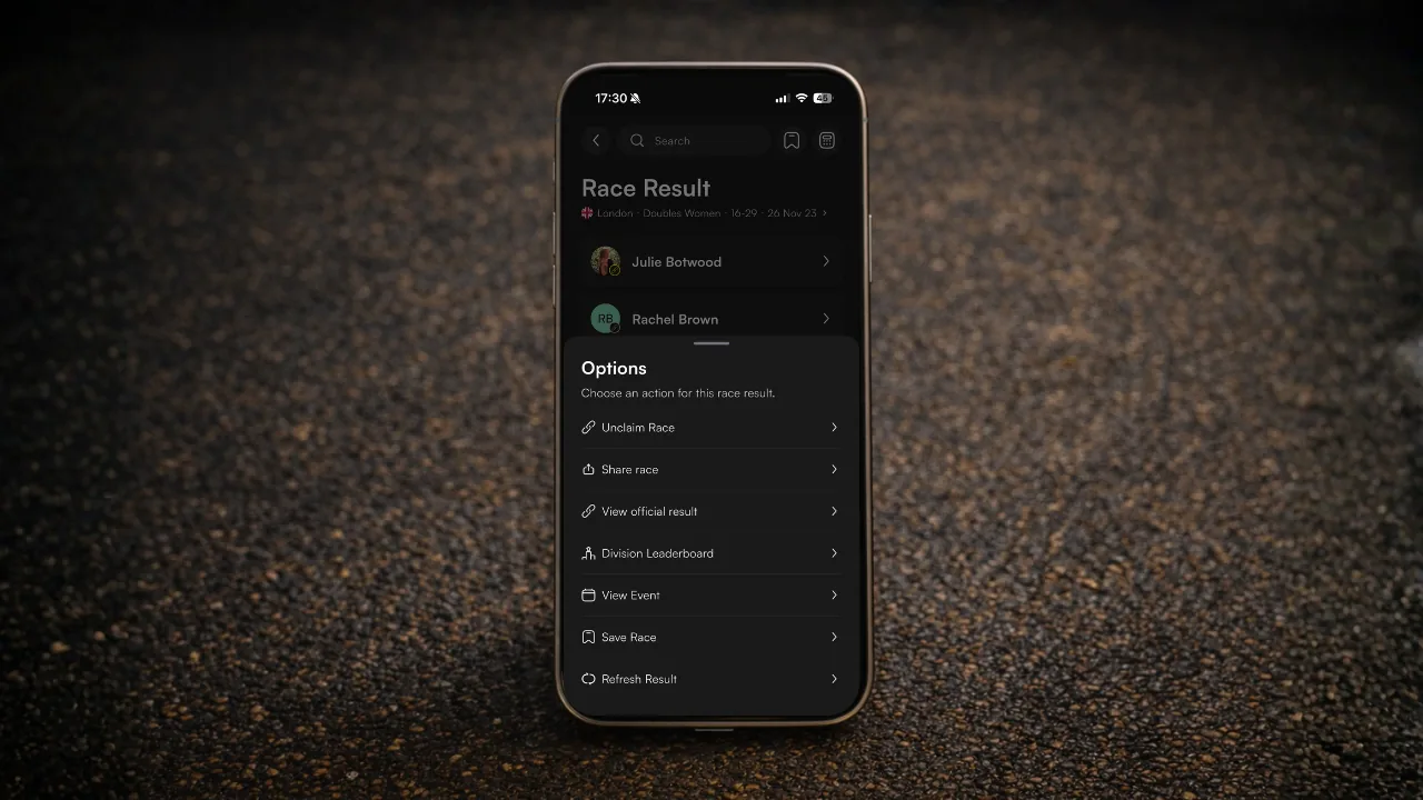 Linked Races name entry step
