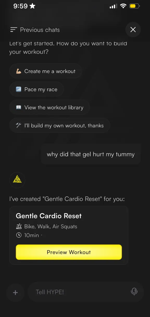 Build workouts with HYPE - Preview