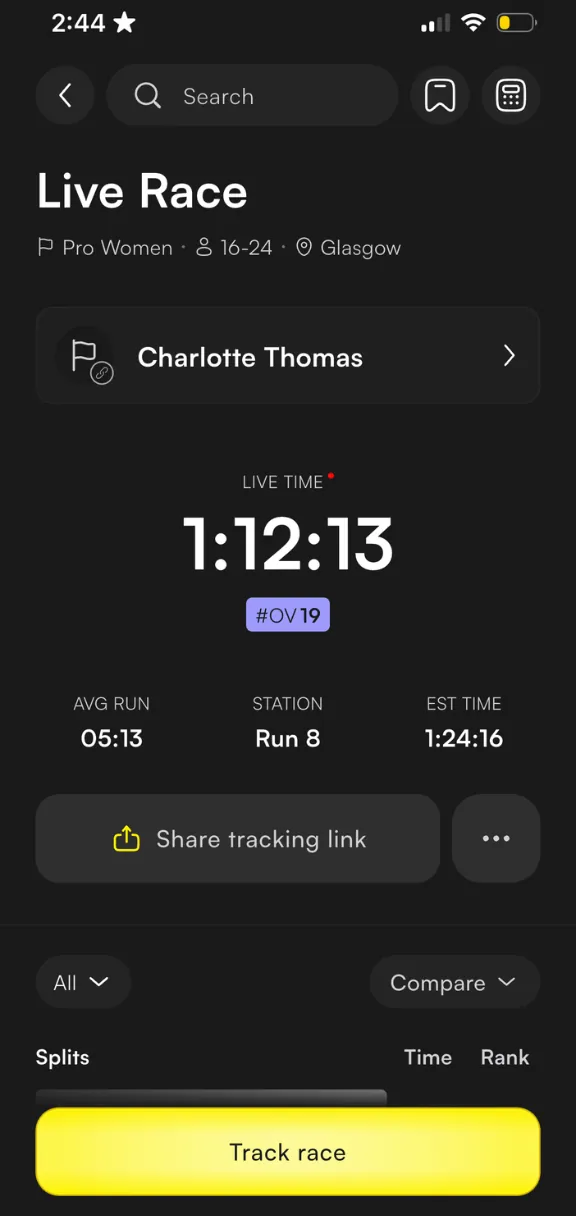 Discover & track races - Live tracking